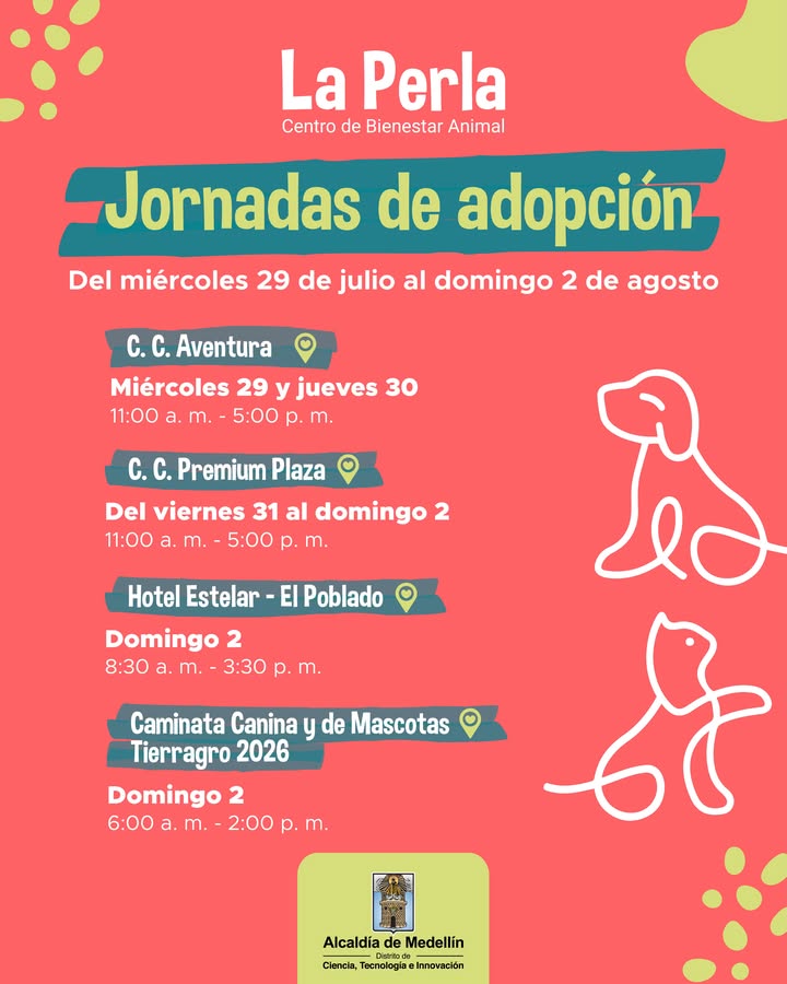 Jornadas de adopción de mascotas en Medellín 