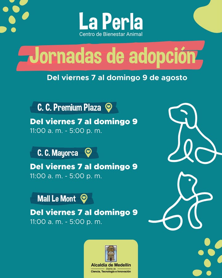 Jornadas de adopción de mascotas en Medellin 