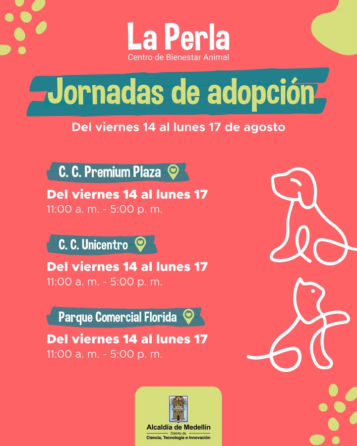 Jornadas de adopción de mascotas en Medellín 