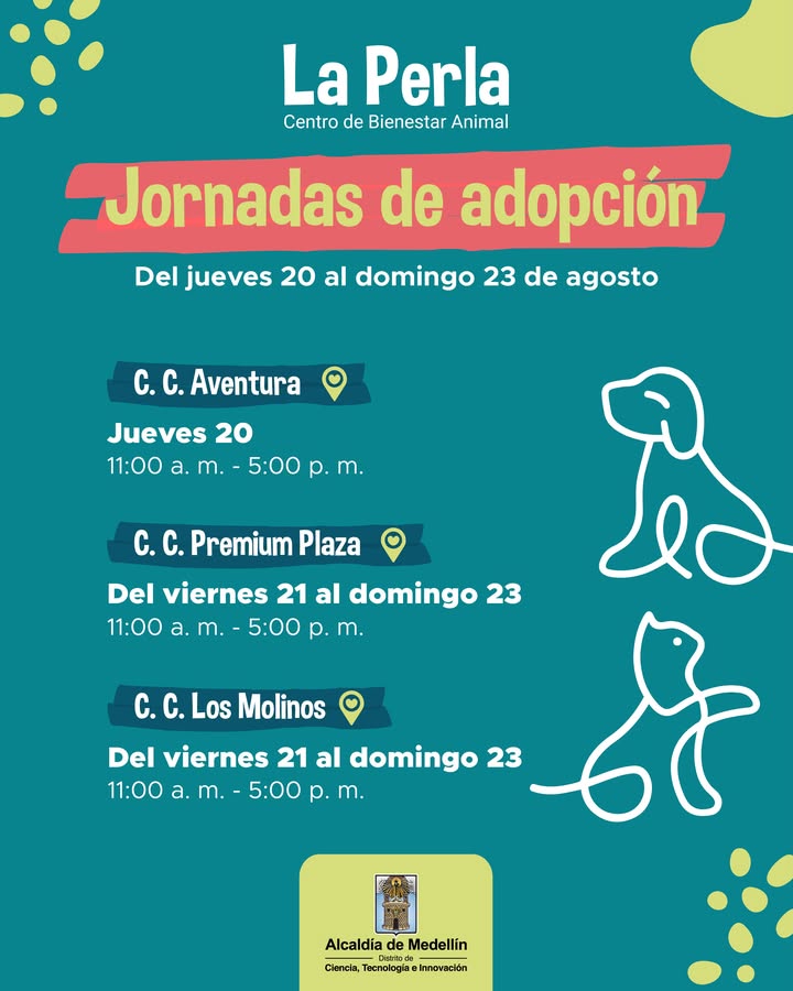 Jornadas de adopción de perros y gatos en Medellin 