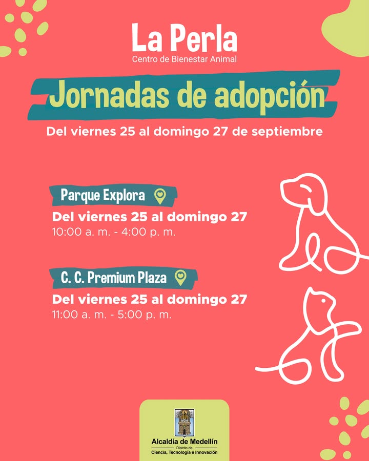 Jornadas de adopción de perros y gatos en Medellín 