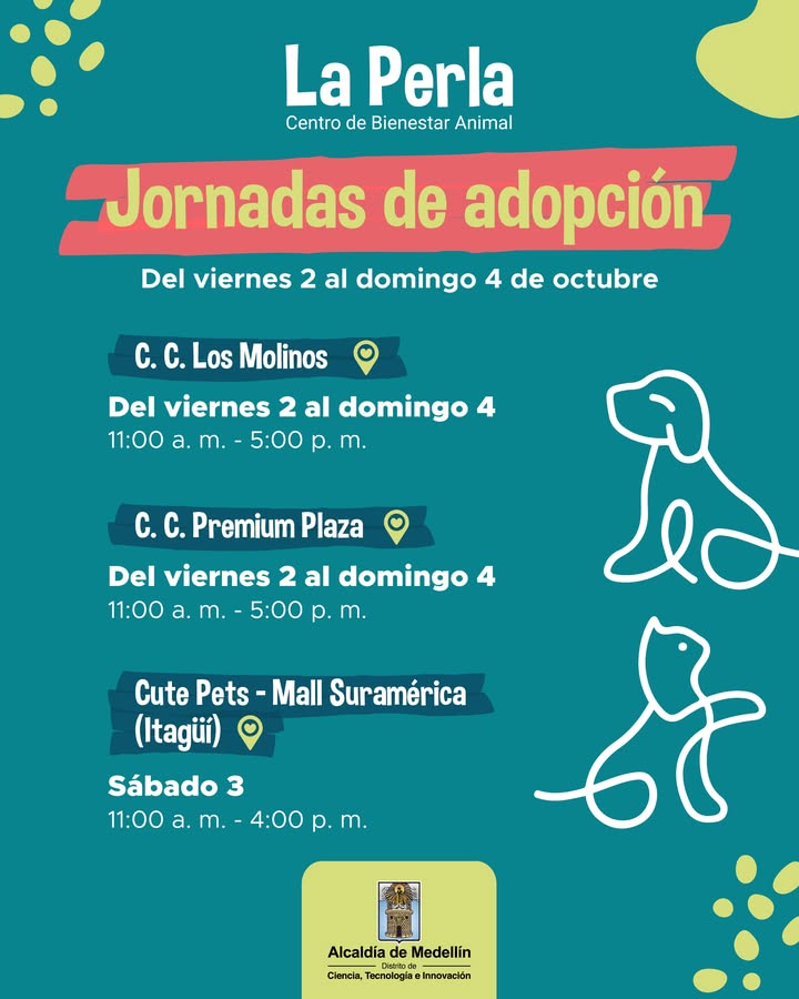 Jornadas de adopción de mascotas en Medellin 