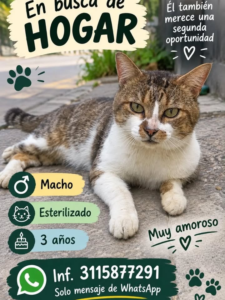 Adopción Gato Macho Esterilizado Busca Hogar en Pereira 