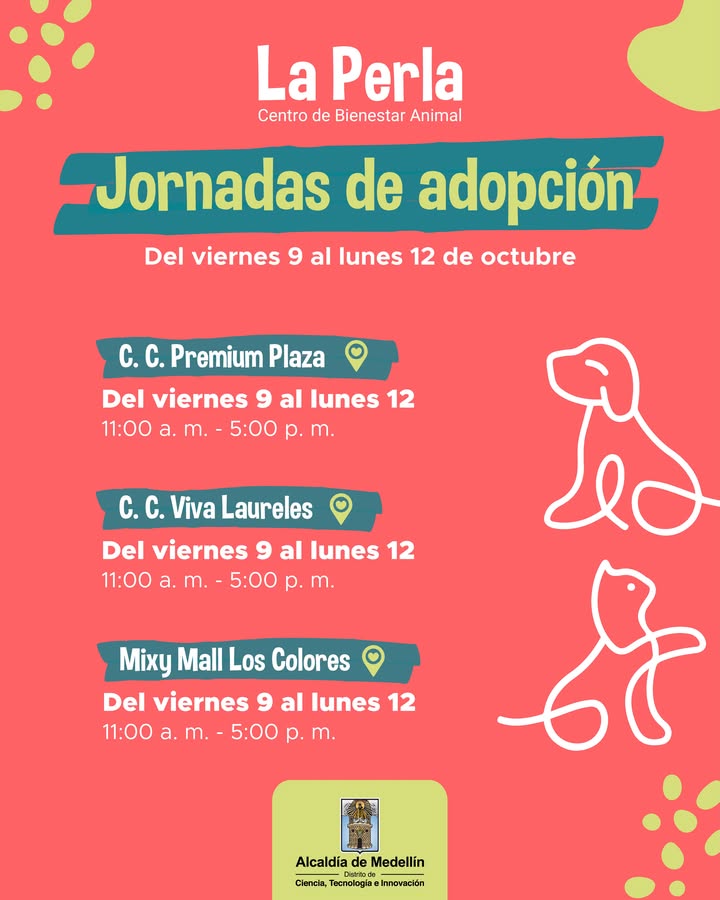 Jornadas de adopción de perros y gatos en Medellin 