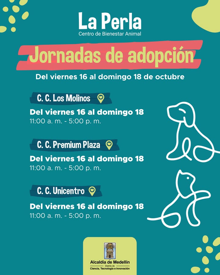 Adopta un perro o gato en jornadas de adopción en Medellín 
