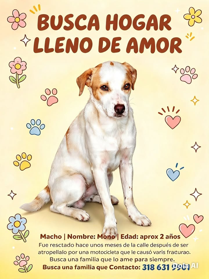 Adopta a Mono: Perro Macho de 2 Años Busca Hogar Amoroso en Tuluá 