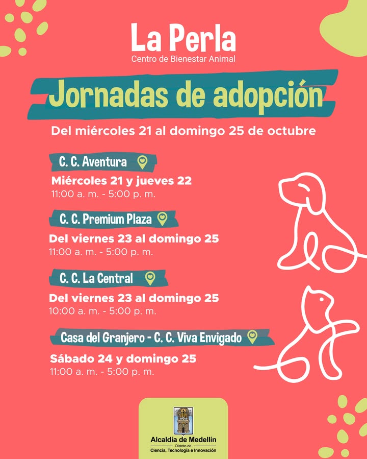 Jornadas de adopción de perros y gatos en Medellin 