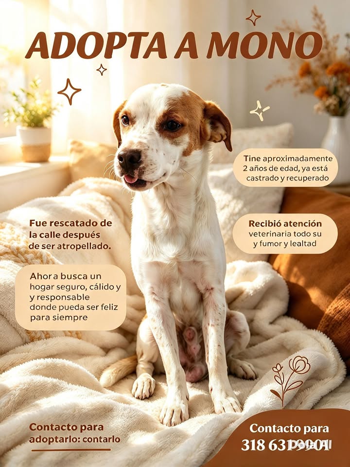 Adopta a Mono, un perro de 2 años rescatado en Tuluá 